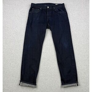 Rag & Bone Jeans Mens 36x32 Dark Wash Selvedge Denim Fit 2 Slim Leg Button Fly